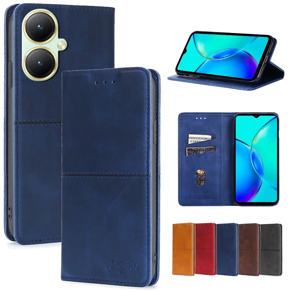 가죽 커버 카드 슬롯 홀스터 펀다 마그네틱 플립 케이스, VIVO Y35 Y35M 플러스 Y22 Y22S Y51 Y33S Y32 Y33T Y21T Y21S Y20 Y11S