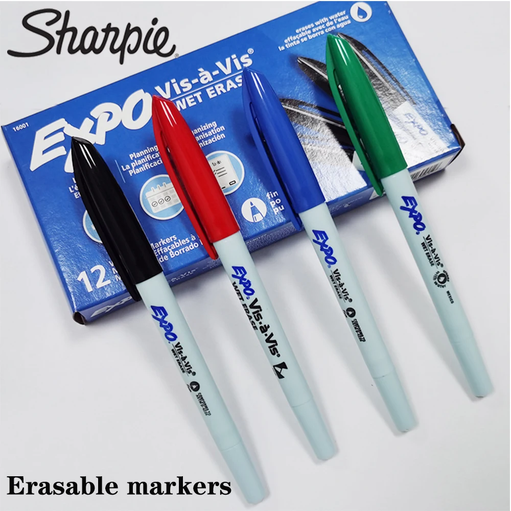 12pcs Sharpie Apagavel Marcador Expo16001 Filme a Base de Agua Marcador Pcb Caneta 12pcs sharpie apagavel marcador expo16001 filme a base de agua marcador pcb caneta