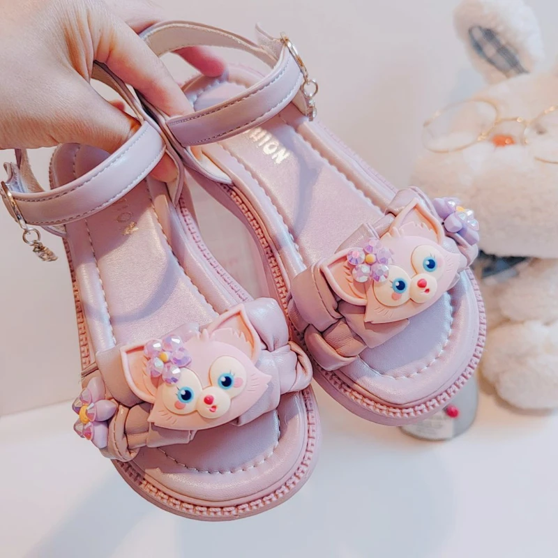 Disney Girls' Summer Sandals Linabell Soft Sole Antiscivolo Fondo Piatto Scarpe Da Spiaggia Bambini Open Toe Fashion Princess Pink Shoes Size