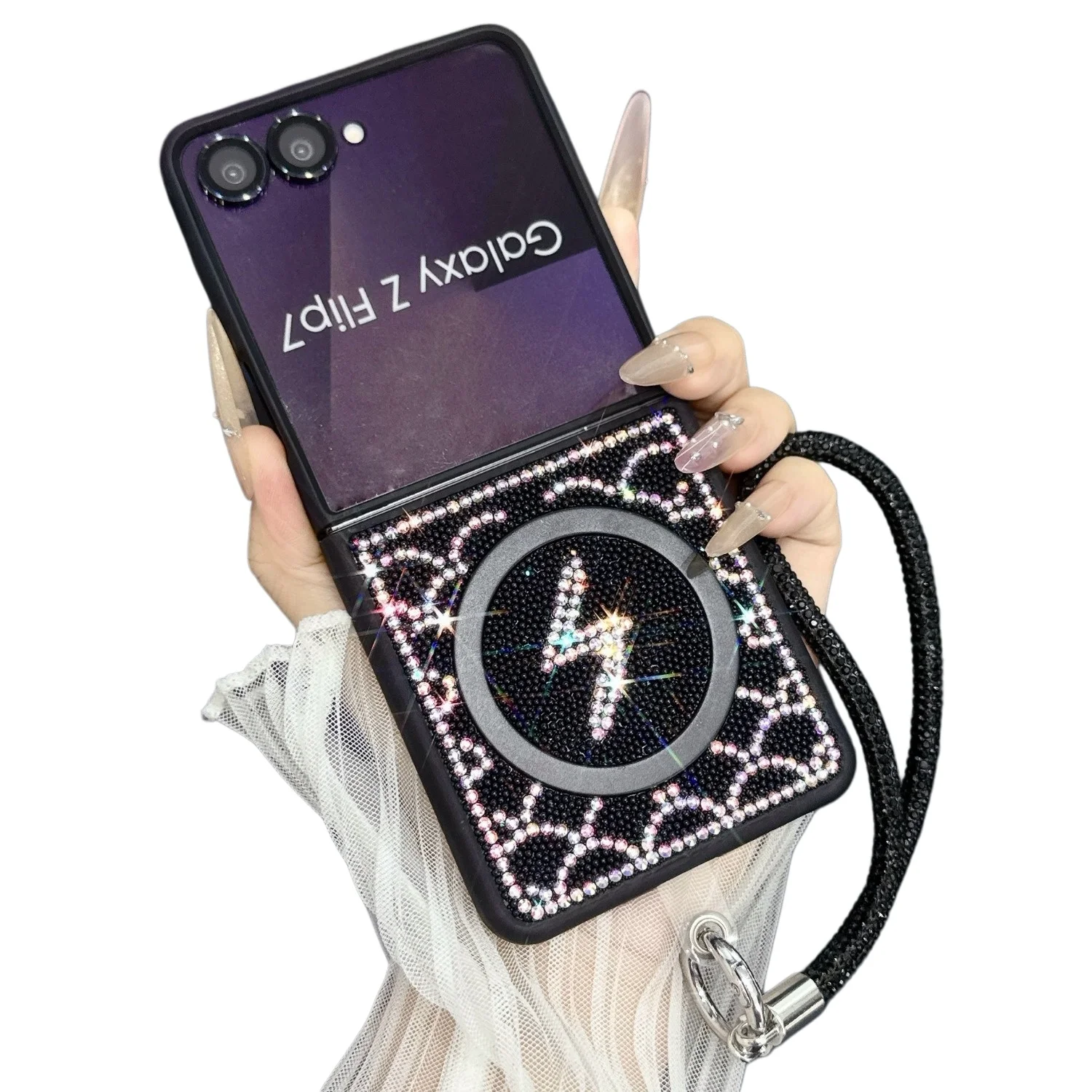 Luxury Full Diamond Magnetic Phone Case with Bling and Shockproof Protector