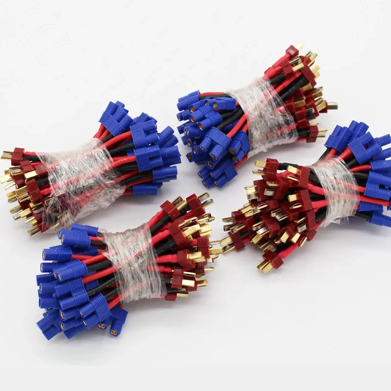 

BLUSUNSOLAR 1 Pcs/Lot T Plugs Male To Female EC3 Connector 14AWG 60 Mm Wire Cable Adapter for RC Parts