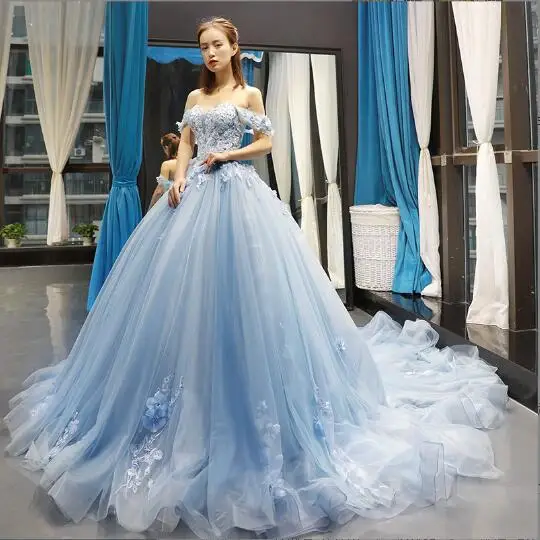 Luxury Sky Blue Lace Quinceanera Dresses Sweetherts Tulle Party Vestidos 15 Anos Vintage Ball Gown Quinceanera Gown