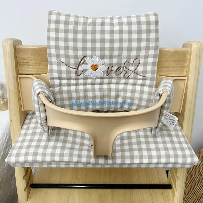 꽃 프린트 식사 의자 쿠션  하이 체어 쿠션 패드 어린이 성장 의자 패드 방진 등받이 쿠션