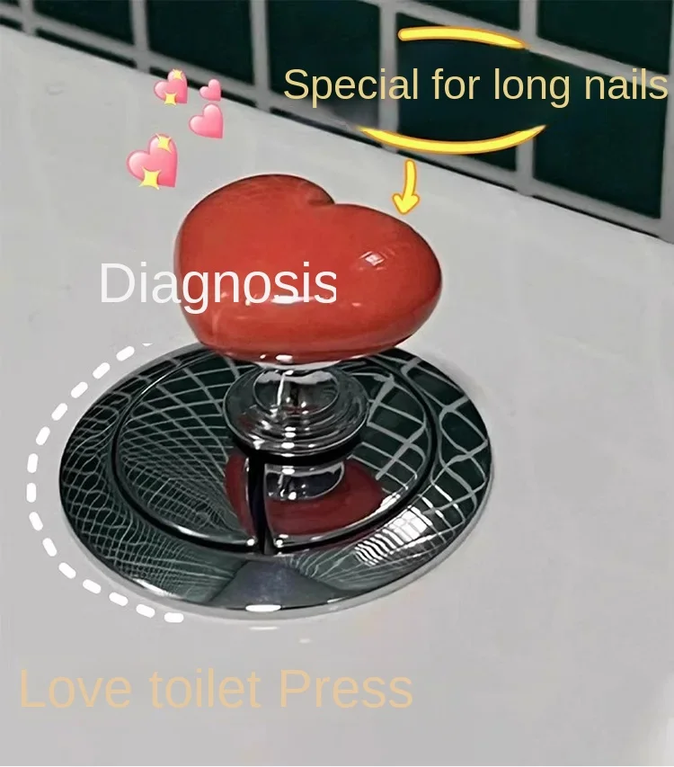 Description Picture 3 of itemNew Creative Love Toilet Press Toilet Flush Switch Tank Button Auxiliary Pump Cover Hand Pressure Accessories Bathroom Supplies