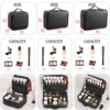 Diamond Check PU Makeup Case, Large Waterproof Travel Organize Cosmetic Box 6