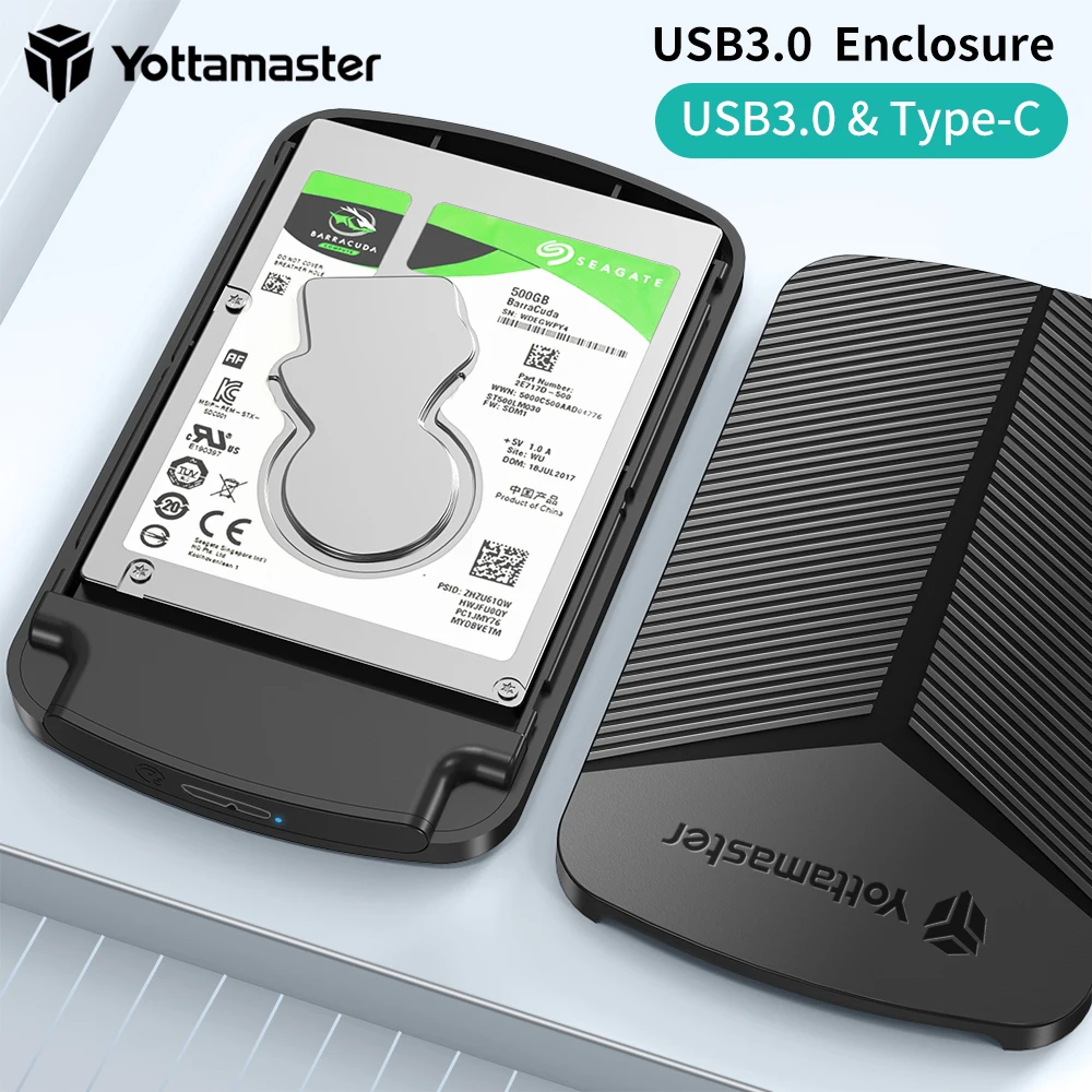 smidig græs igen Yottamaster 2.5inch HDD Enclosure SATA to USB 3.0 Adapter Hard Disk Case  6Gbps UASP Hard Drive Enclosure for Windows Mac Linux