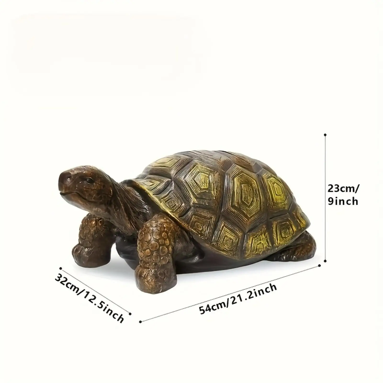 Resin Turtle Statue Large Outdoor Garden Sculpture Realistic Shell Ornament Decorative Figure for Garden Landscaping