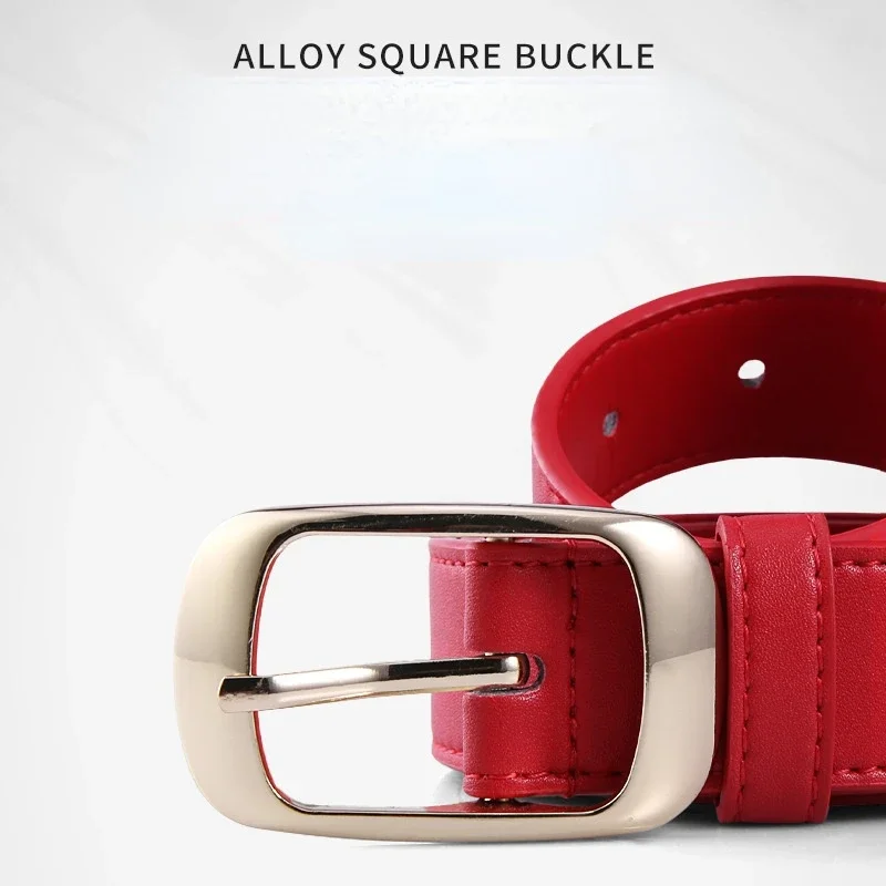 PGM Women's Golf Belt Korean Style All Match Belt Buckle 3 Colors Black Red White Microfiber Sports PD017