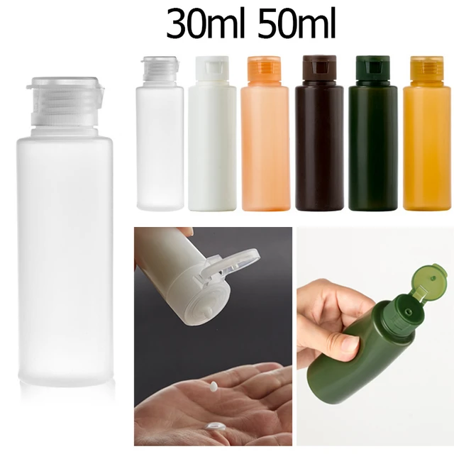 30ml 50ml PE Plastic Lotion Bottle Colorful Small Squeeze Bottle Leak Proof  Sample Cosmetics Refillable Bottles with Flip Cap - AliExpress