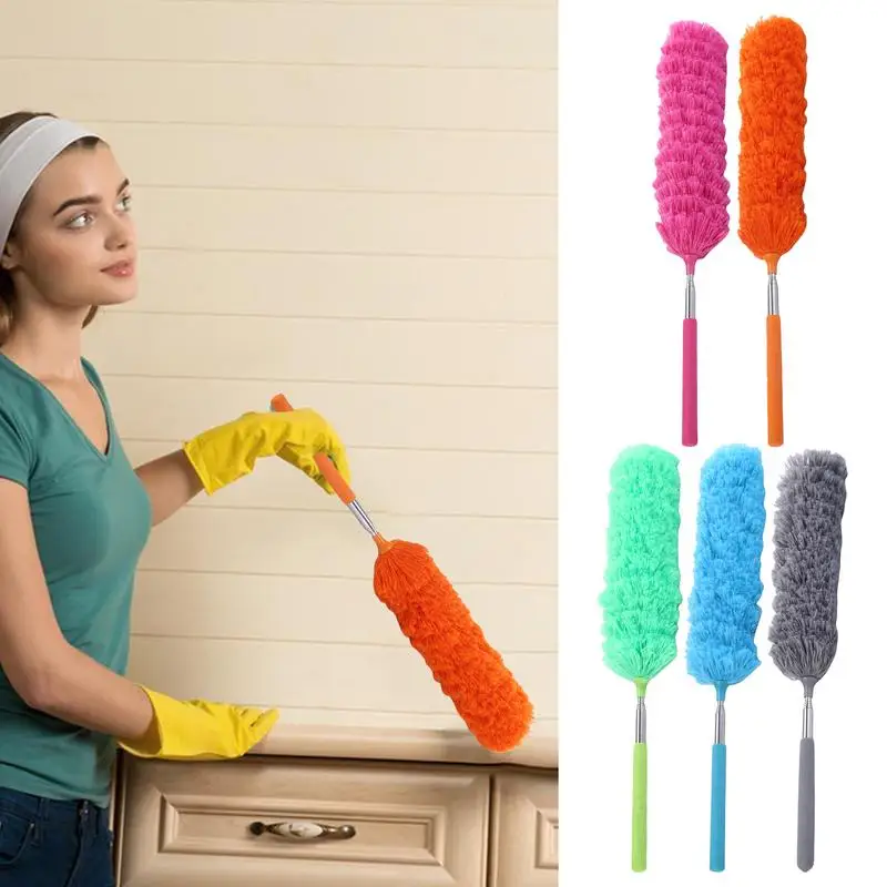 

Telescopic Duster Flexible Dust Cleaning Tool Bedside Duster Brush For Sofa Bed Furniture Bendable Ceiling Duster with Ergonomic
