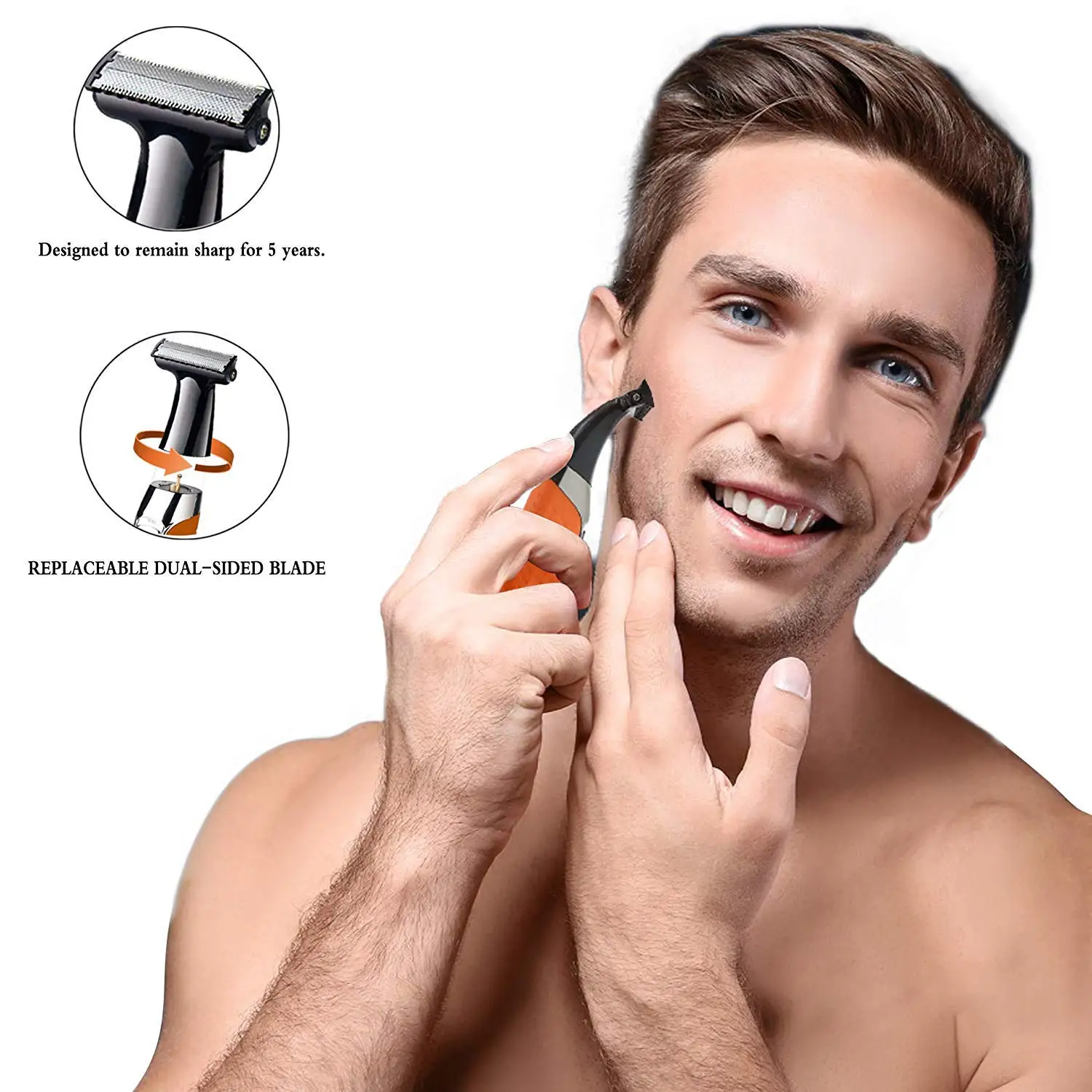 KEMEI KM-1910 Electric Shaver Professional Beard Trimmer Reciprocating Rubber Anti-skid Body Waterproof Rechargeable Shaver 3