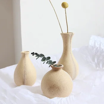 Vaso di fiori in legno Arte retrò Bottiglia di fiori Decorazioni per tavoli da pranzo Camera nordica Ornamento da tavolo Decorazione del soggiorno Ваз 1