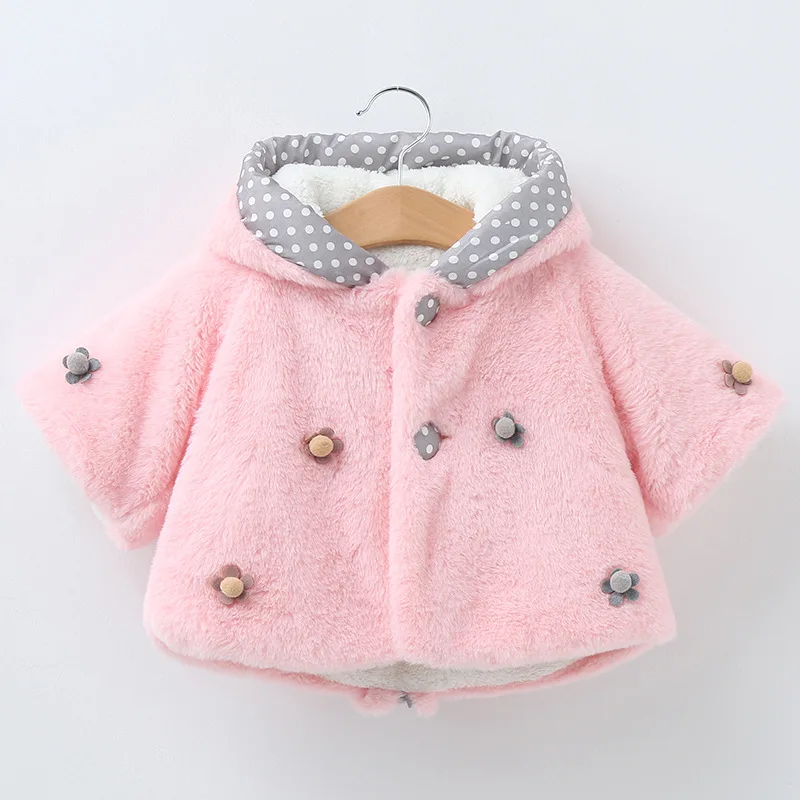 

Autumn Winter Warm Newborn Baby Girl Clothes Cute Rabbit Ears Plush Baby Coat Snowsuit Kids Jacket Infant Hooded Outerwear Cloak