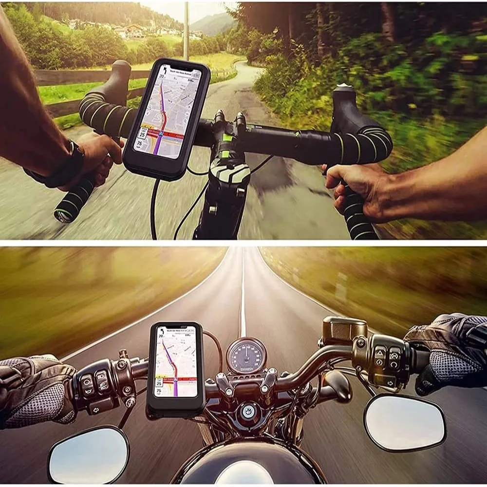 2023 Waterproof Motorcycle Bike Mobile Phone Holder Support Universal Bicycle 360° Swivel Adjustable Motorcycle Cellphone Holder