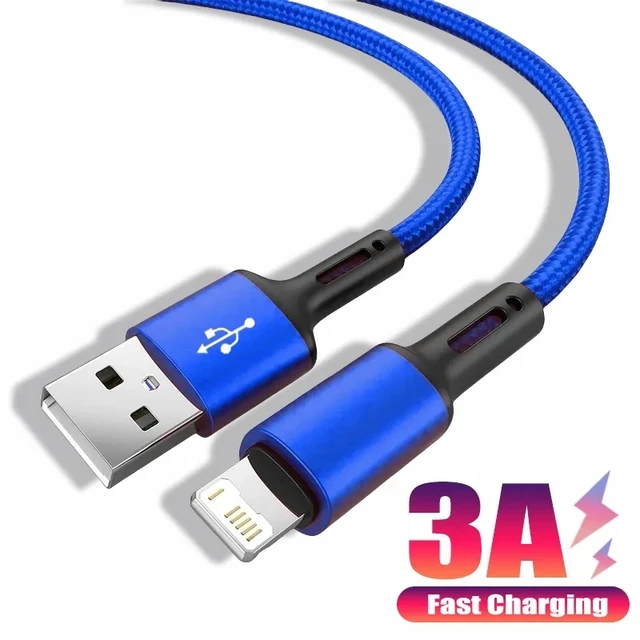 Quick Charge USB Cable For iPhone 12 13 14 11 Pro X Max 6 7 8 Plus 5 SE Apple iPad Origin Mobile Phone Cord Data Charger Wire 3m