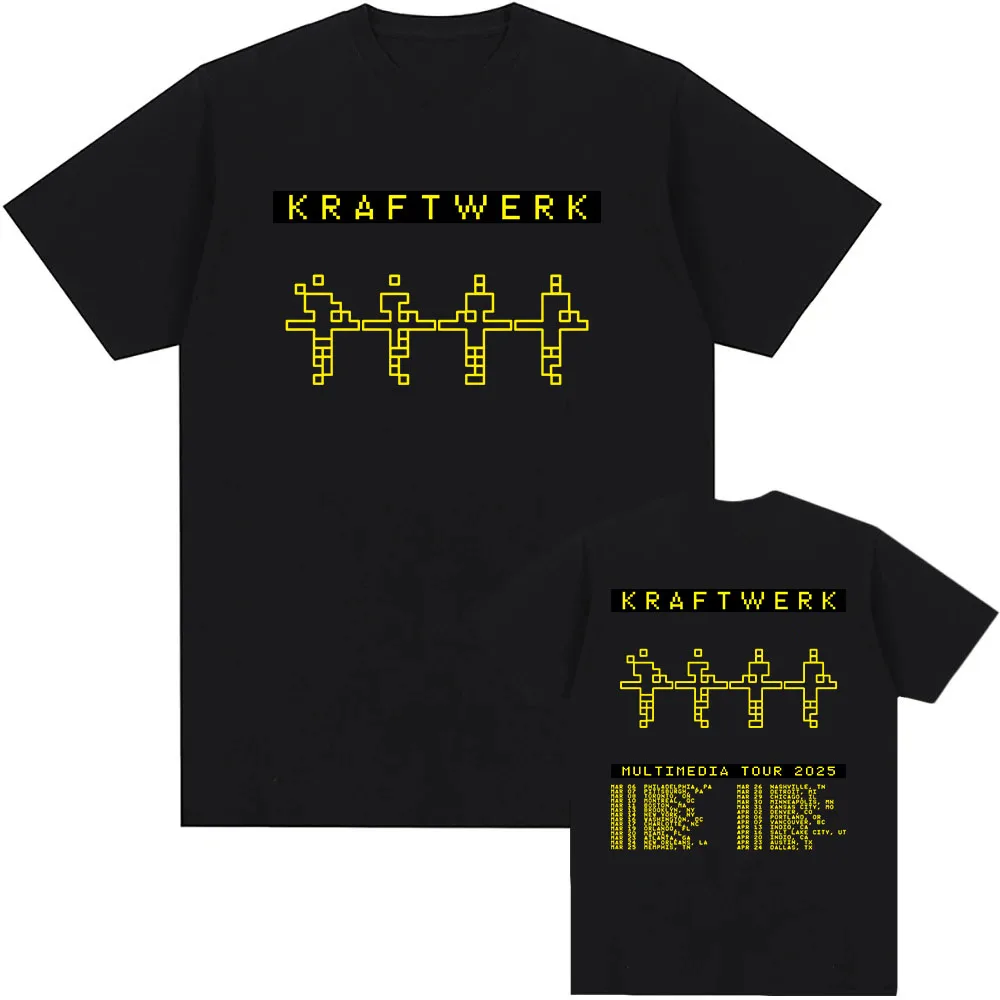 전자 밴드 KRAFTWERK 티셔츠 코튼 반팔 남성 티셔츠 여름 라운드 넥 힙합 탑 streetwear 유니섹스 코튼 셔츠