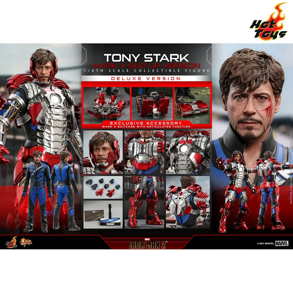 

[In Stock] HotToys MMS600 1/6 Marvel Iron Man Tony Stark Mark 5 Suit Up Version Action Figure Collection Model Toys