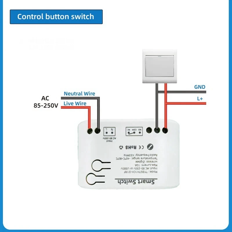 Smart Switch Tuya Zigbee With Temperature Sensor Passive Dry Contact Relay Work With Home Assistant