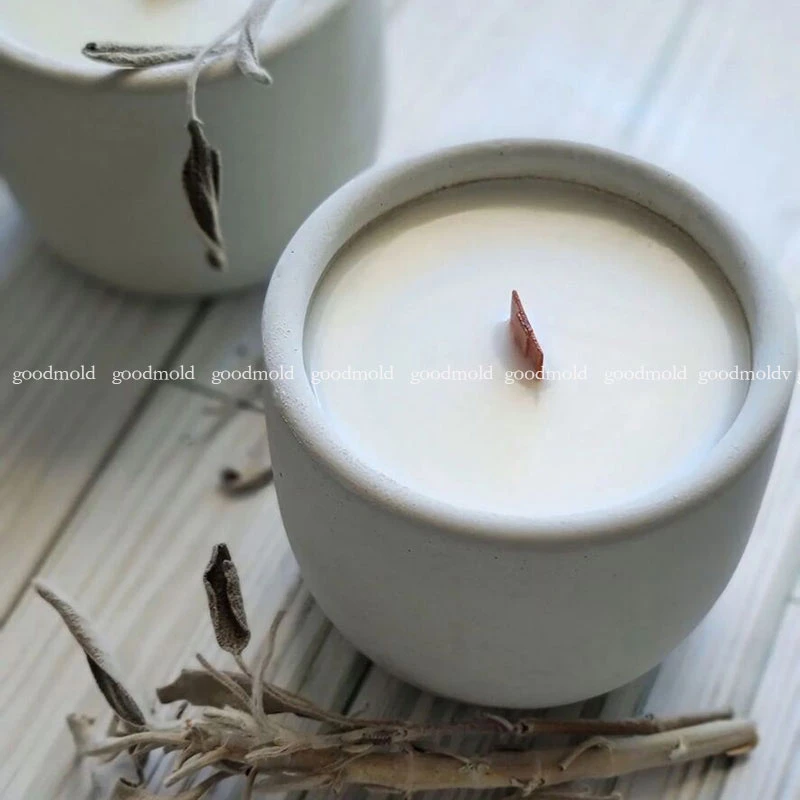 Concrete mold for candle Cement silicone Candle jar and lid Mold Unique