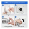Dryer Vent Wall Plate with Hose(4 Inch 8 Feet),Twist Lock Dryer Vent Connector Kit,4 Inch Dryer Duct Connector Flange A 6