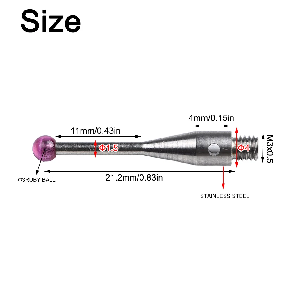 

Probe Touch Probe A-5000-3553 CMM Styli CMM Stylus Tips M3 21mm Long 3mm Ball Central Navigation Computer Accessories