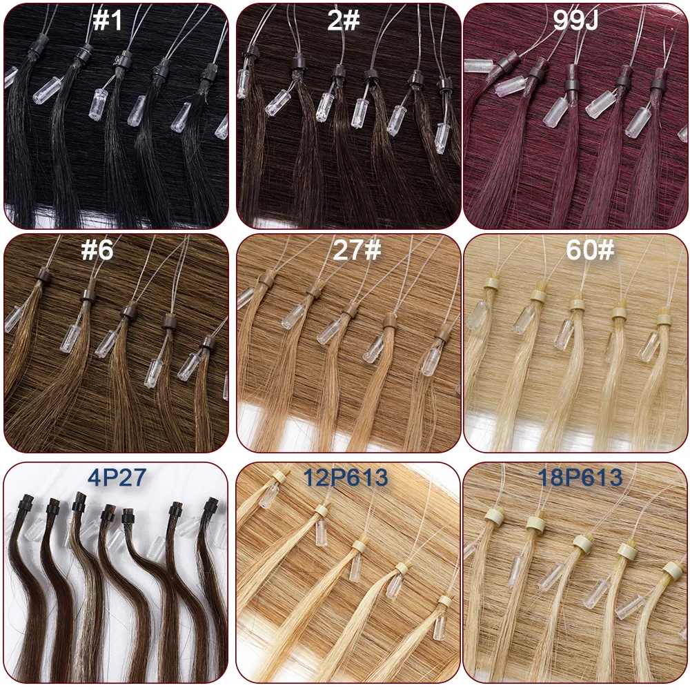SEGO Mikroring-Haarverlängerungen, Mikroperlen, Echthaar, vorgebunden, kalte Fusion, I-Spitze, Haarteil für Frauen, 50 g, 100 Stränge – Detail 1