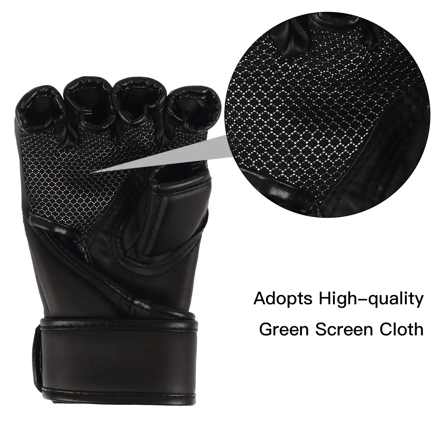 Half Finger Boxing Gloves PU Leather MMA Fighting Kick Boxing Gloves Karate Muay Thai Training Workout Gloves Men 6