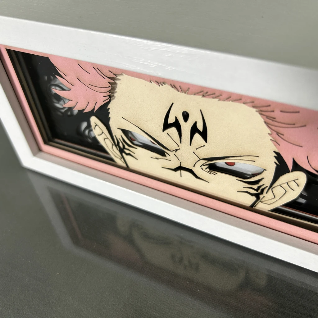 Paper Cut Shadow Box Jujutsu Kaisen Sukuna Led Light for Bedroom Desk Decor Manga Birthday Gift Table Lamps Satoru Gojo Lightbox 4