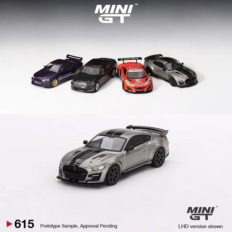 

Мини GT 1:64 модель автомобиля Shelby GT500 Widebody литой спортивный автомобиль #615 _ серый металлик
