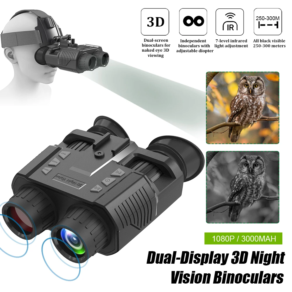 NV8000 Helmet HD Infrared Night Vision Device, 3D Hunting Video Camera, Outdoor Camping Tent, Travel Binoculars