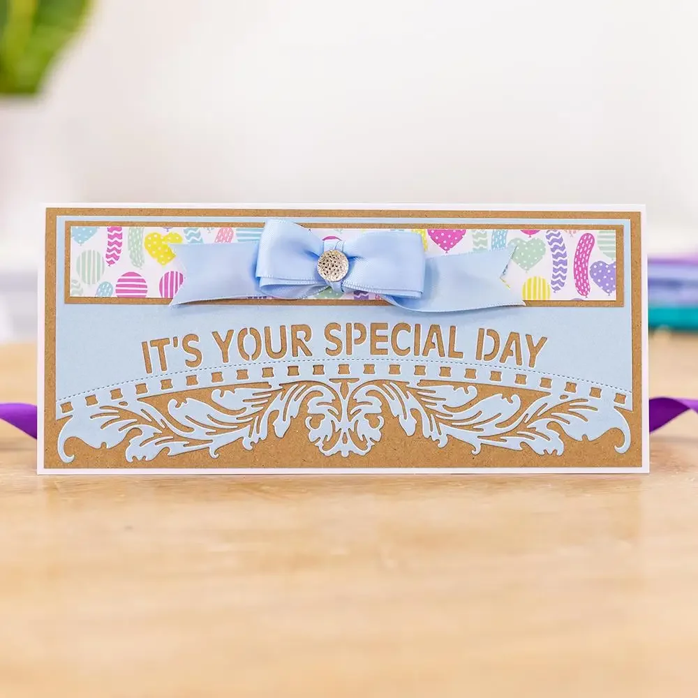 Mmao Crafts Metall-Stahlschneideformen, neue Schablone „It's Your Special Day“ für DIY-Scrapbooking, Papier-/Fotokarten, Prägeformen