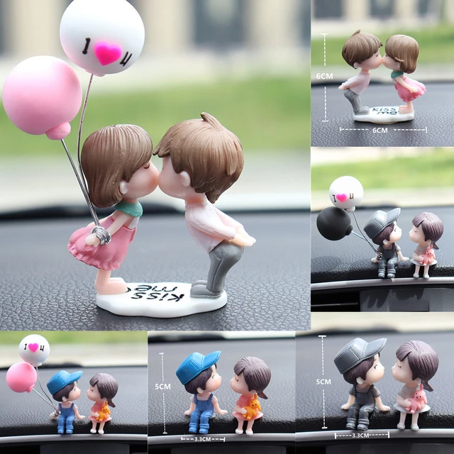 Kaufe Anime Paare Für Auto Ornament Modell Nette Kuss Ballon Figur