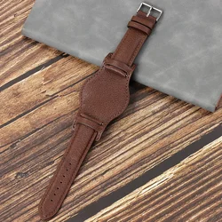 Vintage-Style Genuine Leather Watch Strap - Cowhide Wristband Replacement in Multiple Sizes - 22mm (Coffee)