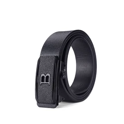 Men's Trendy Automatic Buckle Belt - Casual & Business Style for 130cm (Black)