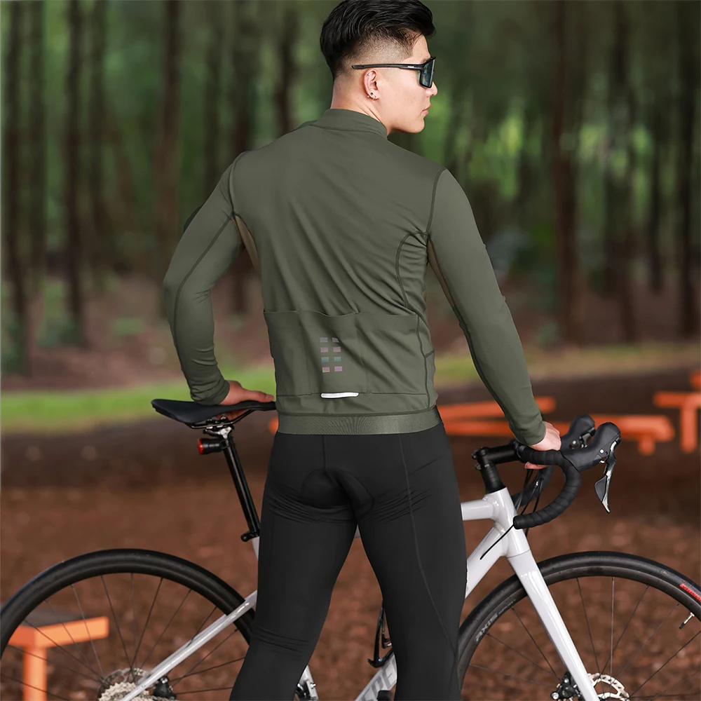 WOSAWE-Camiseta térmica de ciclismo para hombre, camiseta larga a