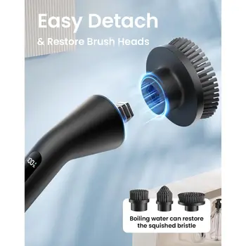 Electric Spin Scrubber, 2026 Upgraded Cordless Cleaning Brush Bathroom Scrubber, IPX7 Waterproof Electric Scrubber with 7 Brush 4