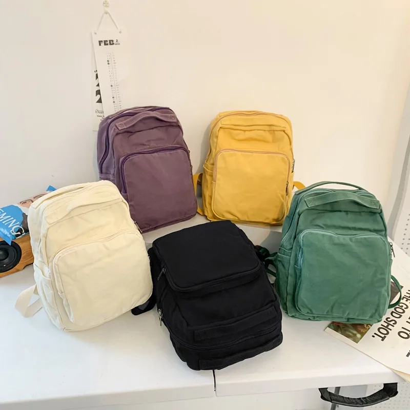 Women's Shoulder Bag 2024 New Leisure Art Wash Canvas Simple and Lazy Solid Color Fashion Travel Bag