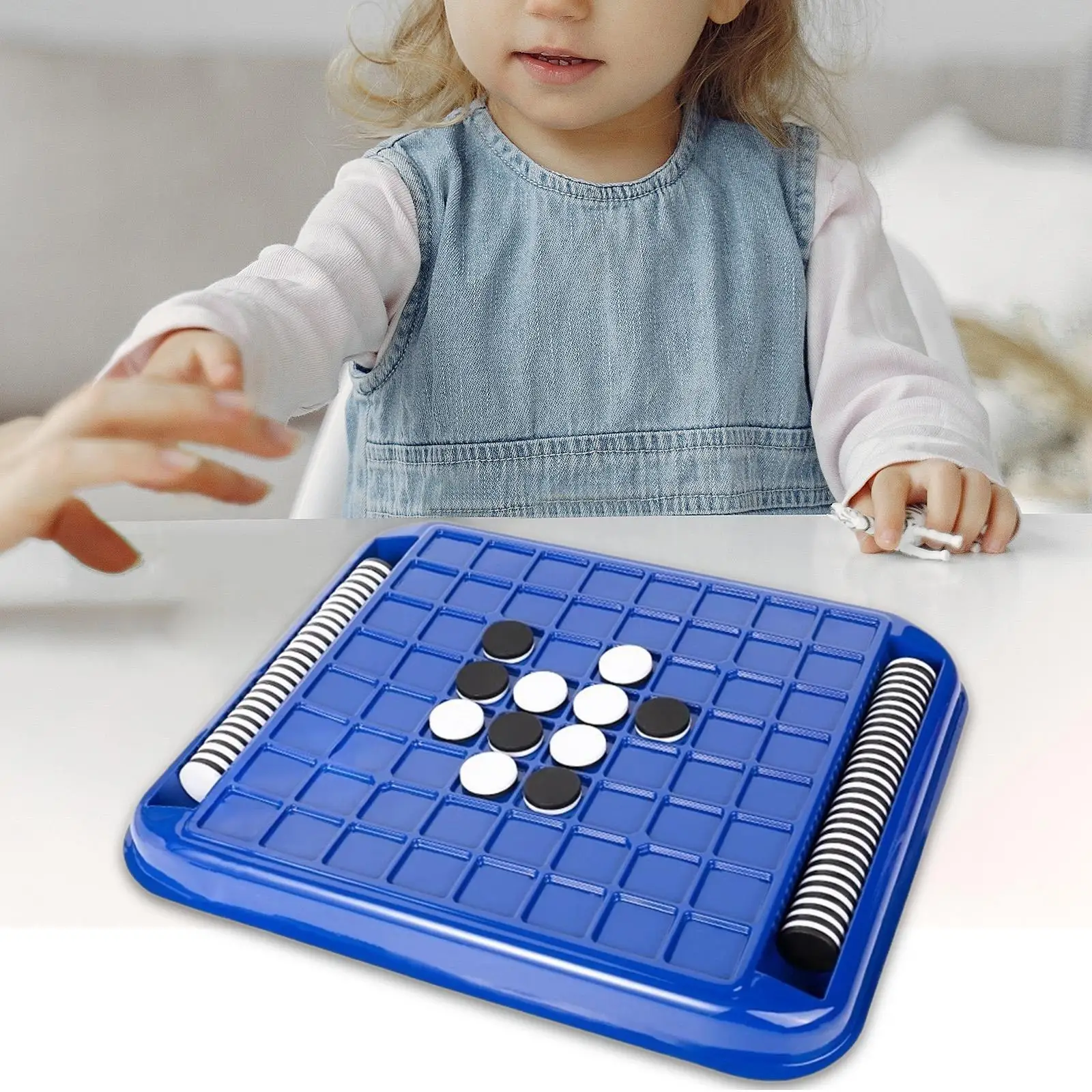 Reversi Strategy Board Game Family Game Portable Parent Child Interaction Game Chess Set Brain Game for Family Travel Home