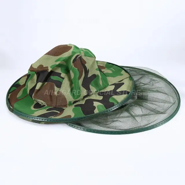 Camo Méhészeti Kalap Fej Feje Védelem Fátyol Maszk Méh Rovar Anti-Moszkitó Biztonsági Megelőző Háló - Image 4