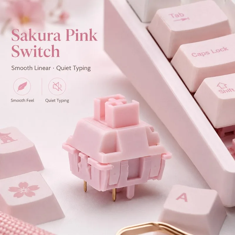 Sakura V2 Linear RGB Mechanical Keyboard Switches - Customization Accessories, Lubrication Included