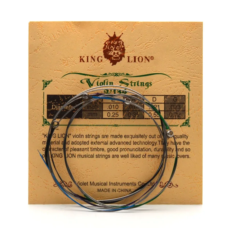 Violin Strings 10 Sets King Lion Violin String Copper-Nickel Alloy Wound Alloy Steel Core .010-.033