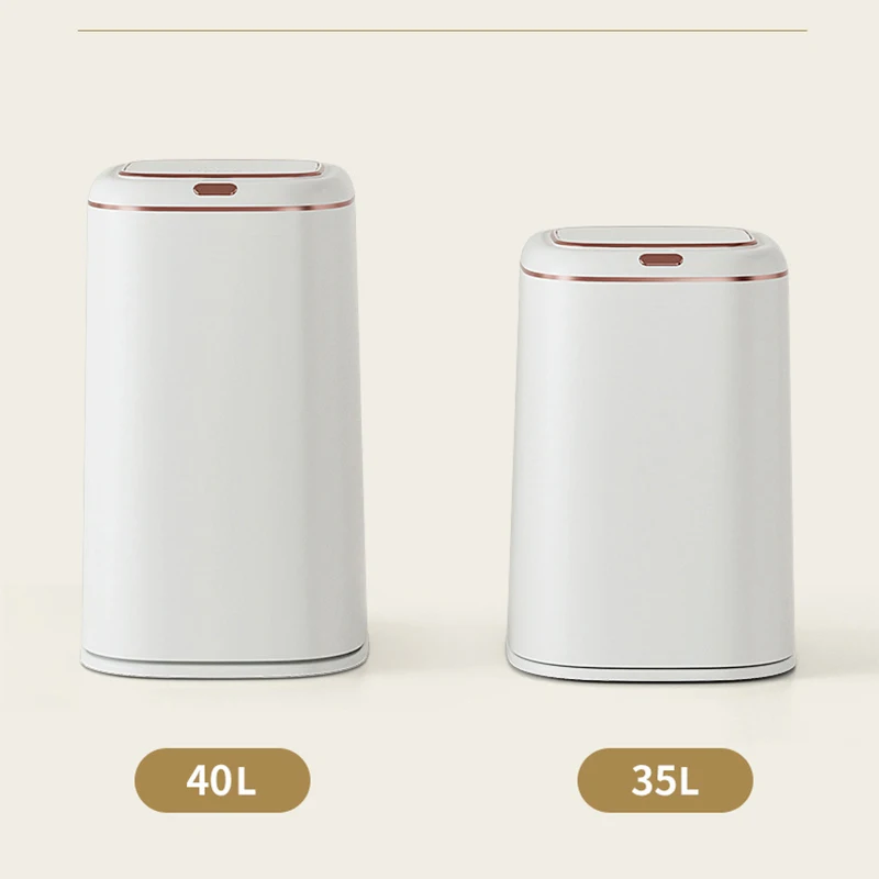 40L Automatic Trash Can Smart Sensor Trash Can Large Capacity Induction Trash Bin Electric Touchless Wastebasket For Kitchen Bathroom With Lid