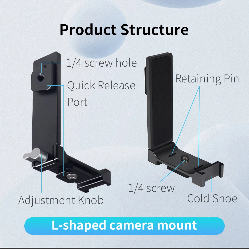 Aluminum Quick Release Mount L Bracket Cold Shoe Magnetic Adapter for X4 X3 X5