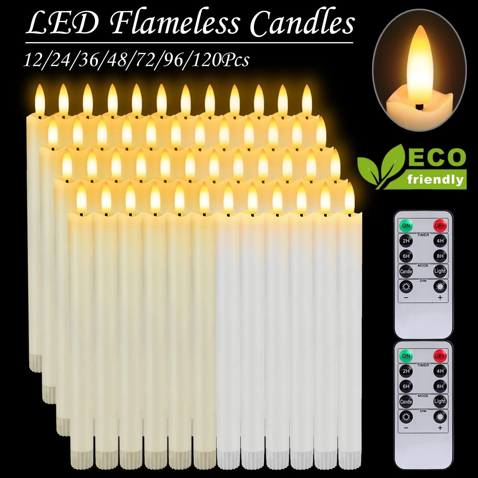 Confezione da 12 pezzi candela senza fiamma a LED con telecomando candele tremolanti per tè a batteria per la decorazione domestica/di nozze  39