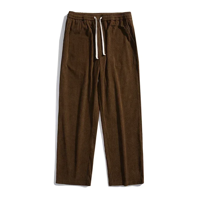 2023 new men's casual pants loose straight corduroy pants stretch waist sweatpants fashion street spring sports jogging pants