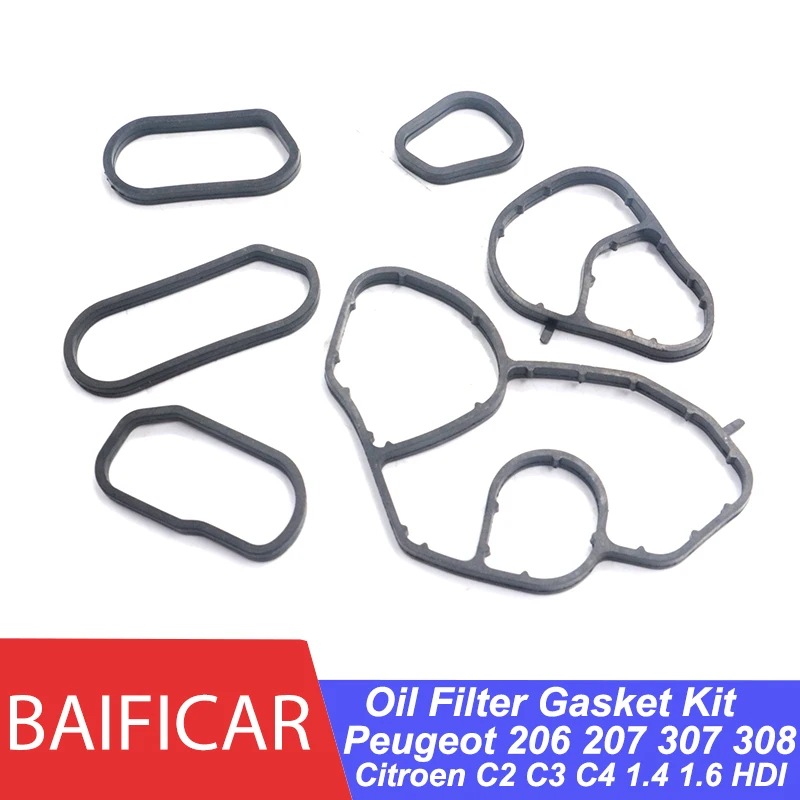 Oil Filter Housing Cooler Gasket Kit 1103S0 1103K2 car oil filter car filter For Peugeot 206 207 307 308 Partner Citroen C2 C3 C4 1.4 1.6 HDI