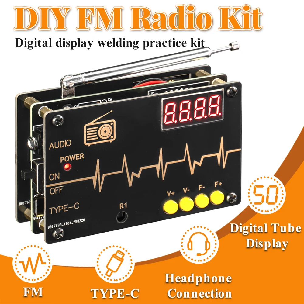 AOVOTO ALK103-TFT FM/DAB Radio Do It Yourself Kits Mit Acrylgehäuse, DIY DAB /FM Sets Mit Weckmodus & TFT-Display & Stereo-Soundbox