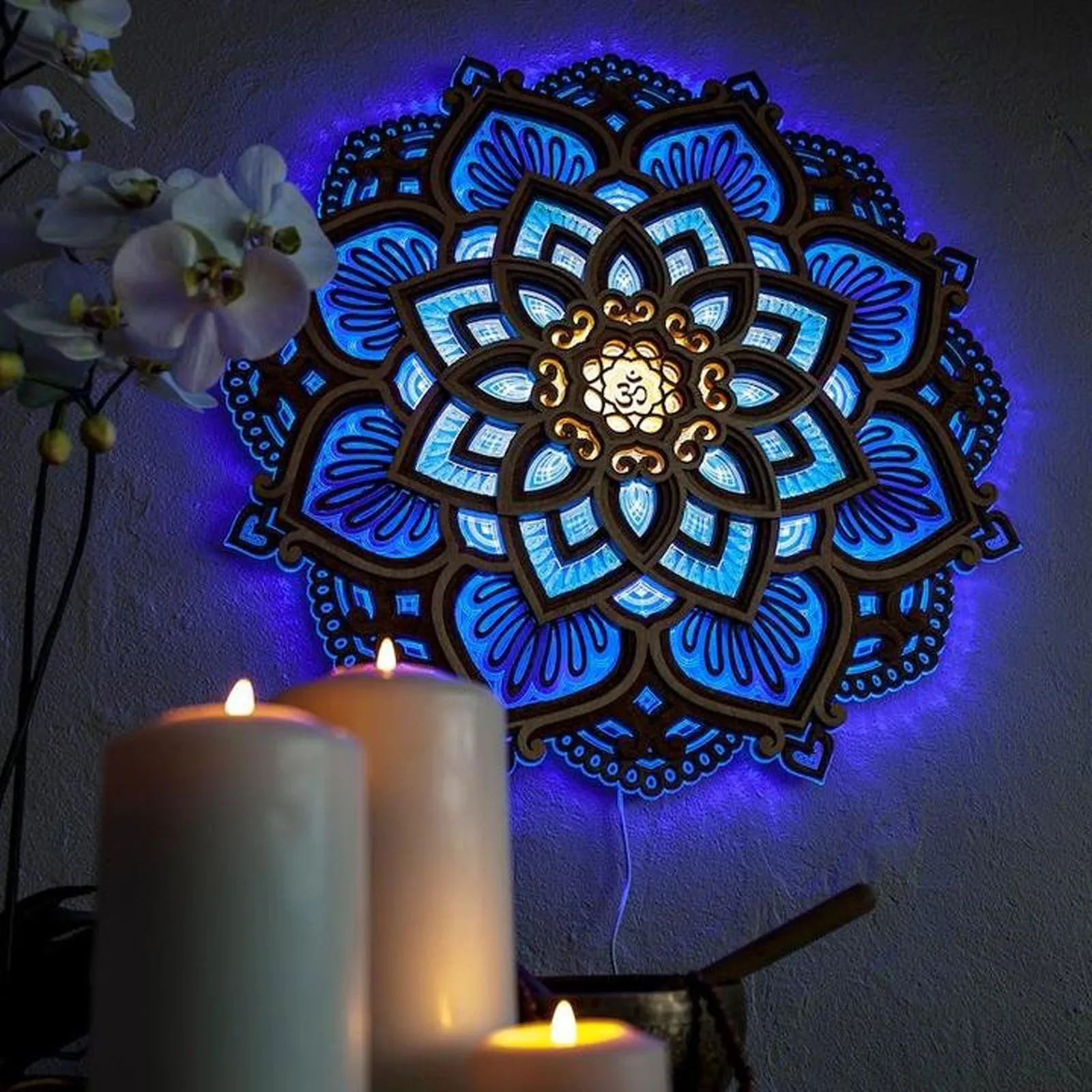 Mandala Yoga Room Night Light LED Home Decoration Ornaments