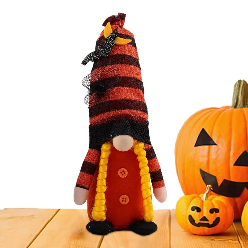

Halloween Gnomes Doll Plush Handmade Faceless Doll Holiday Tiered Tray Decor Swedish Nisse Happy Halloween Collectible Figurines