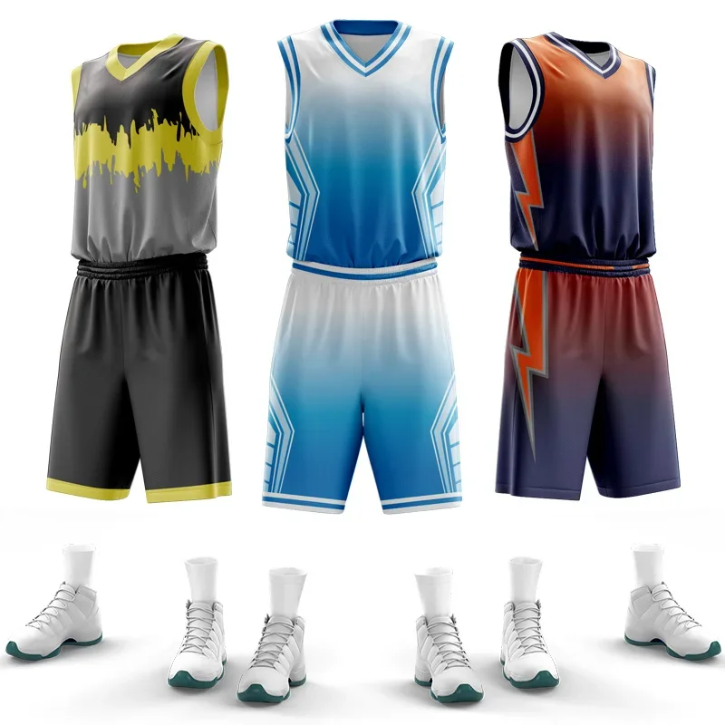 Men Basketball Shirt Sublimation Reversible Basketball Uniform Professional Throwback Jersey Breathable Jersey